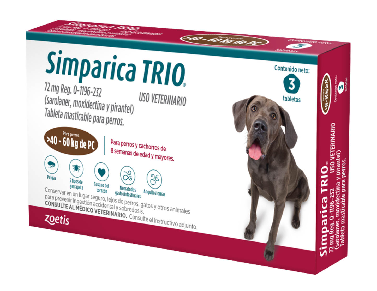 SIMPARICA TRIO TABLETA CANINA