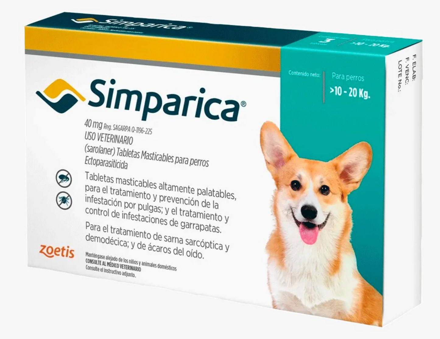 SIMPARICA TABLETA CANINA
