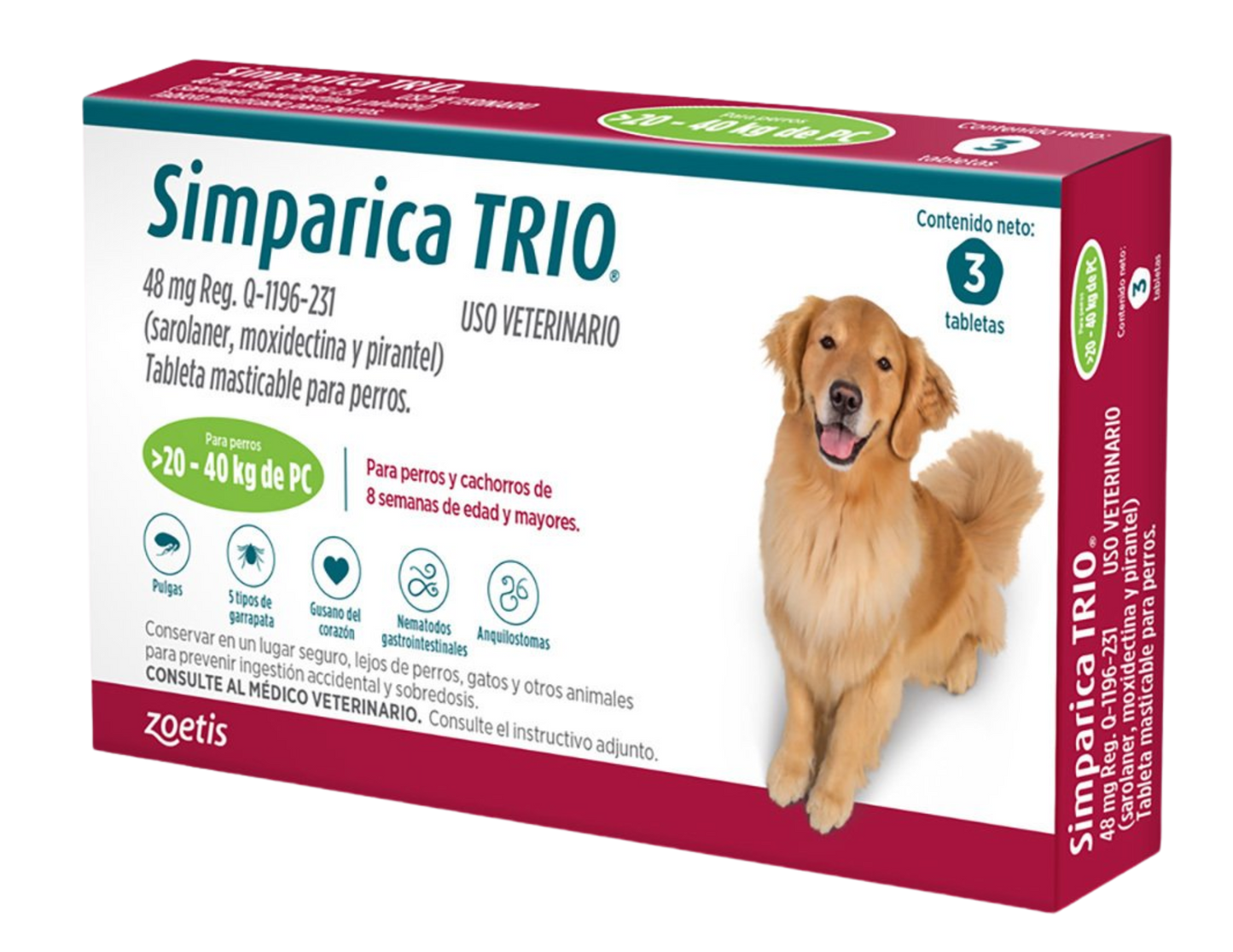 SIMPARICA TRIO TABLETA CANINA